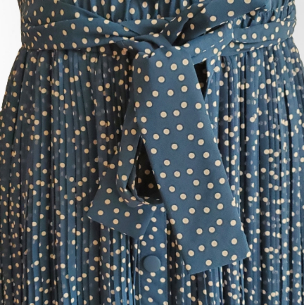 ZARA MIDI PLEATED BLUE SKIRT ( SIZE L) - Picture 1 of 9